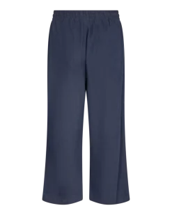 Freequent Naisten housut LA PANT 7/8 LINEN Tummansininen