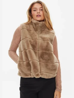 Freequent Naisten Liivi, FOXY VEST Ruskeanharmaa