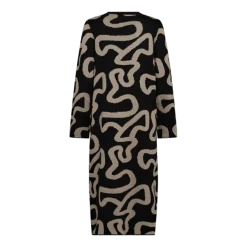 Freequent Naisten Mekko, ANI DRESS Musta Kuosi