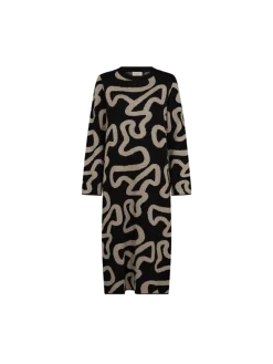 Freequent Naisten Mekko, ANI DRESS Musta Kuosi