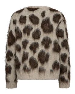 Freequent naisten neuletakki Lippi, Oyster Grey Mel w. Mole Mel