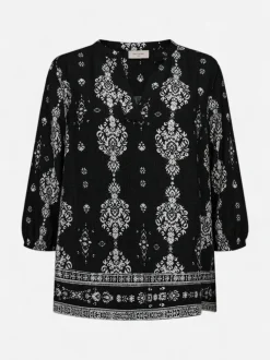 Freequent naisten pusero Tilly Blouse, musta kuosi