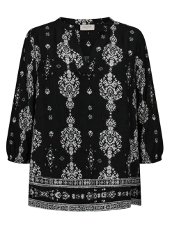 Freequent naisten pusero Tilly Blouse, musta kuosi