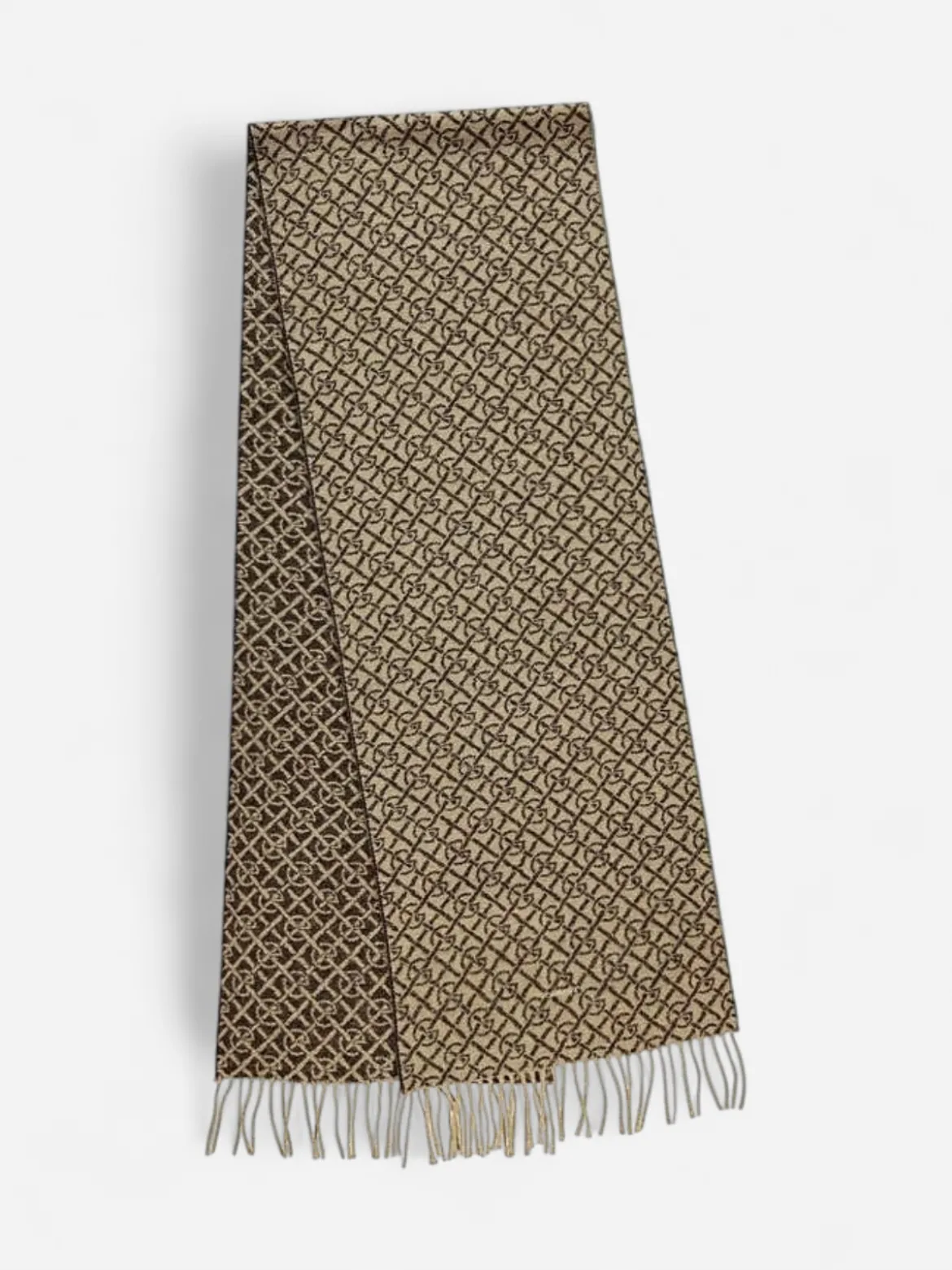 Gant huivi Pattern Woven Scarf, ruskea kuosillinen
