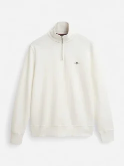 Gant miesten collegepaidat Shield Half Zip, valkoinen