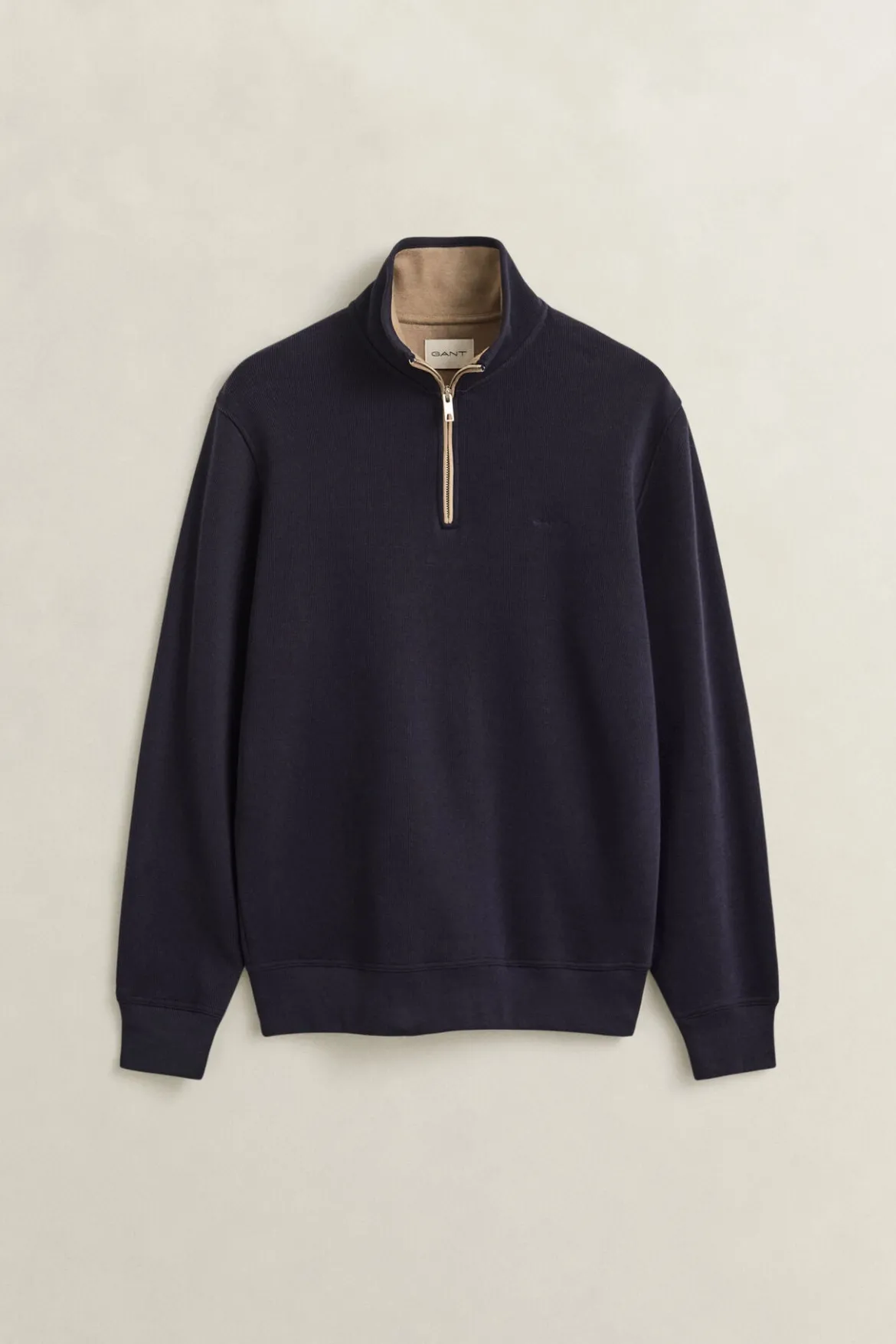Gant miesten collegepaita Sacker Rib Half Zip, tummansininen