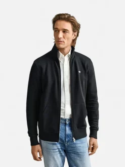 Gant miesten collegetakki Shield Zip Sweatshirt, musta