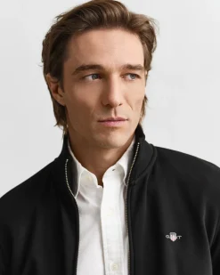 Gant miesten collegetakki Shield Zip Sweatshirt, musta
