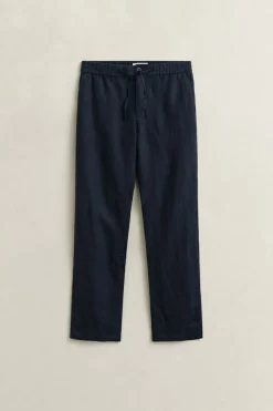 Gant miesten housut Regular Linen Pant, tummansininen