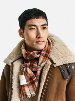 Gant miesten huivi, WOOL HERRINGBONE CHECKED SCARF Keltainen Ruutu