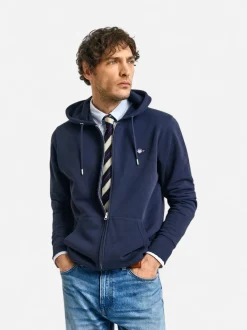 Gant miesten huppari, SHIELD FULL ZIP HOODIE Tummansininen