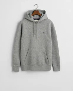 Gant miesten huppari Shield Hoodie, vaaleanharmaa meleerattu