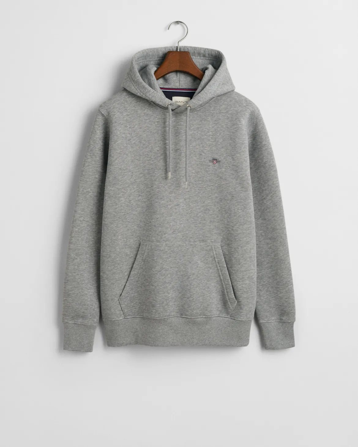 Gant miesten huppari Shield Hoodie, vaaleanharmaa meleerattu