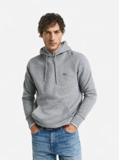 Gant miesten huppari Shield Hoodie, vaaleanharmaa meleerattu