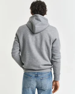 Gant miesten huppari Shield Hoodie, vaaleanharmaa meleerattu