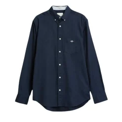 Gant miesten kauluspaita Reg Honey Comb Texture Shirt, tummansininen