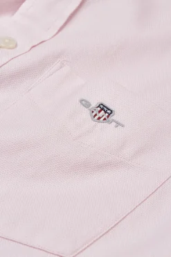 Gant miesten kauluspaita Reg Honey Comb Texture Shirt, vaaleanpunainen