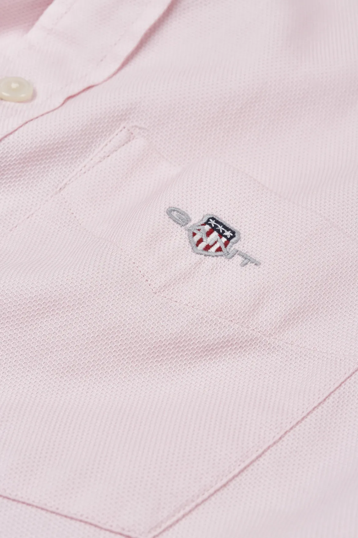 Gant miesten kauluspaita Reg Honey Comb Texture Shirt, vaaleanpunainen