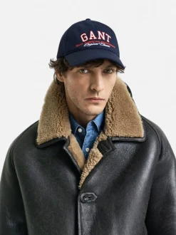 Gant miesten lippis, CREST GRAPHIC COTTON TWILL CAP Tummansininen