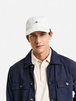 Gant miesten lippis, SHIELD COTTON TWILL CAP Valkoinen
