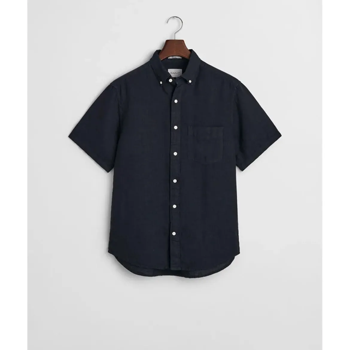 Gant miesten lyhythihainen kauluspaita Reg Linen Shirt, tummansininen