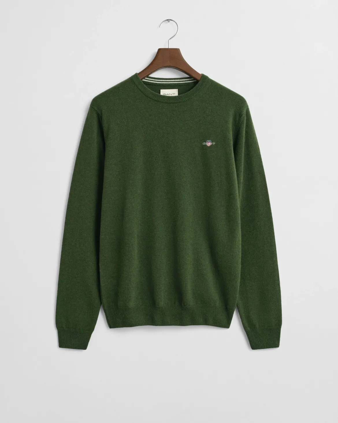 Gant Miesten Neulepaita, SUPERFINE LAMBSWOOL C-NECK Tummanvihreä