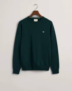 Gant Miesten Neulepaita, SUPERFINE LAMBSWOOL C-NECK Armeijanvihreä