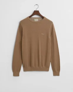 Gant miesten neulepusero Cotton Pique C-Neck, khaki