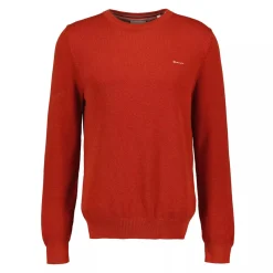 Gant miesten neulepusero, K COTTON PIQUE C-NECK PUNAINEN