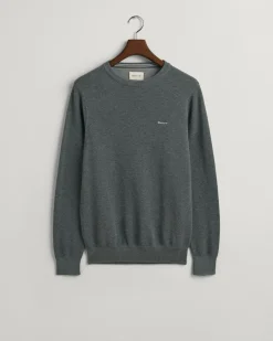 Gant miesten neulepusero, K COTTON PIQUE C-NECK TUMMANHARMAA