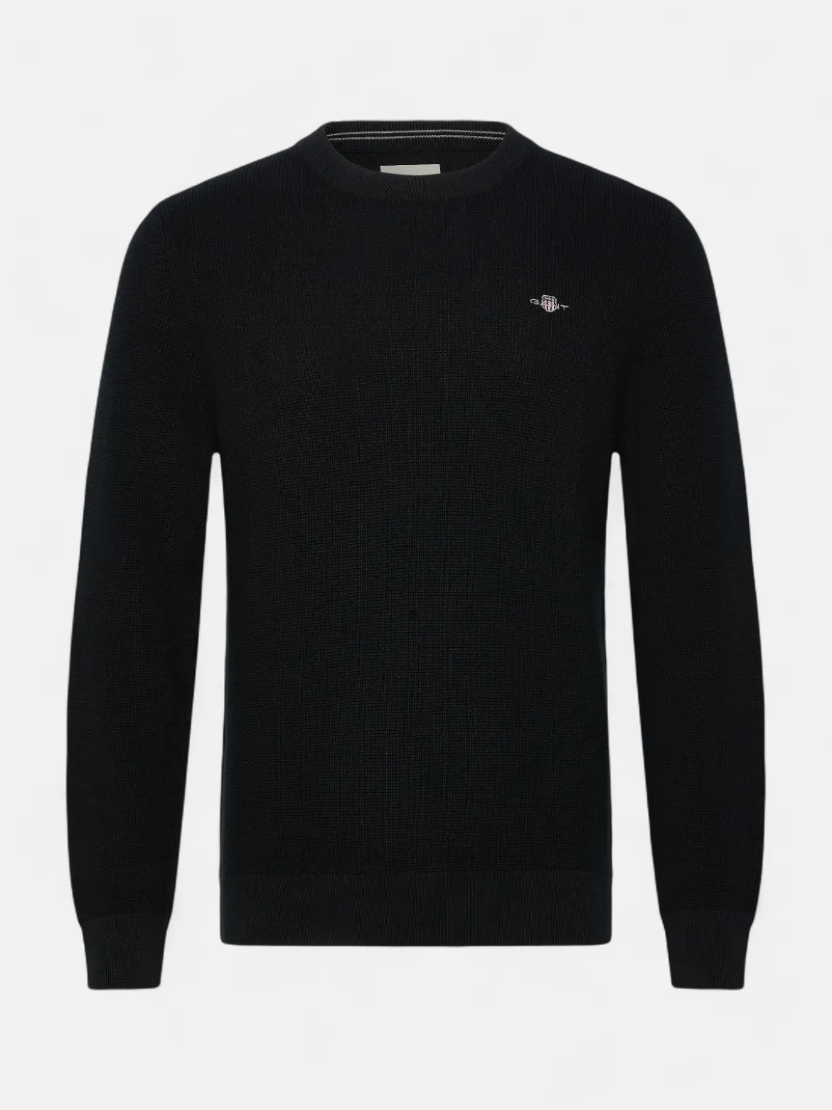Gant miesten neulepusero Micro Textured C-Neck, musta