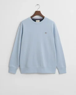 Gant miesten neulepusero Regular Shield C-Neck Sweater, vaaleansininen