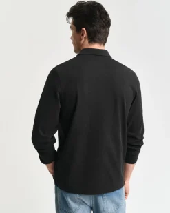 Gant miesten paita, REG SHIELD LS PIQUE RUGGER Musta