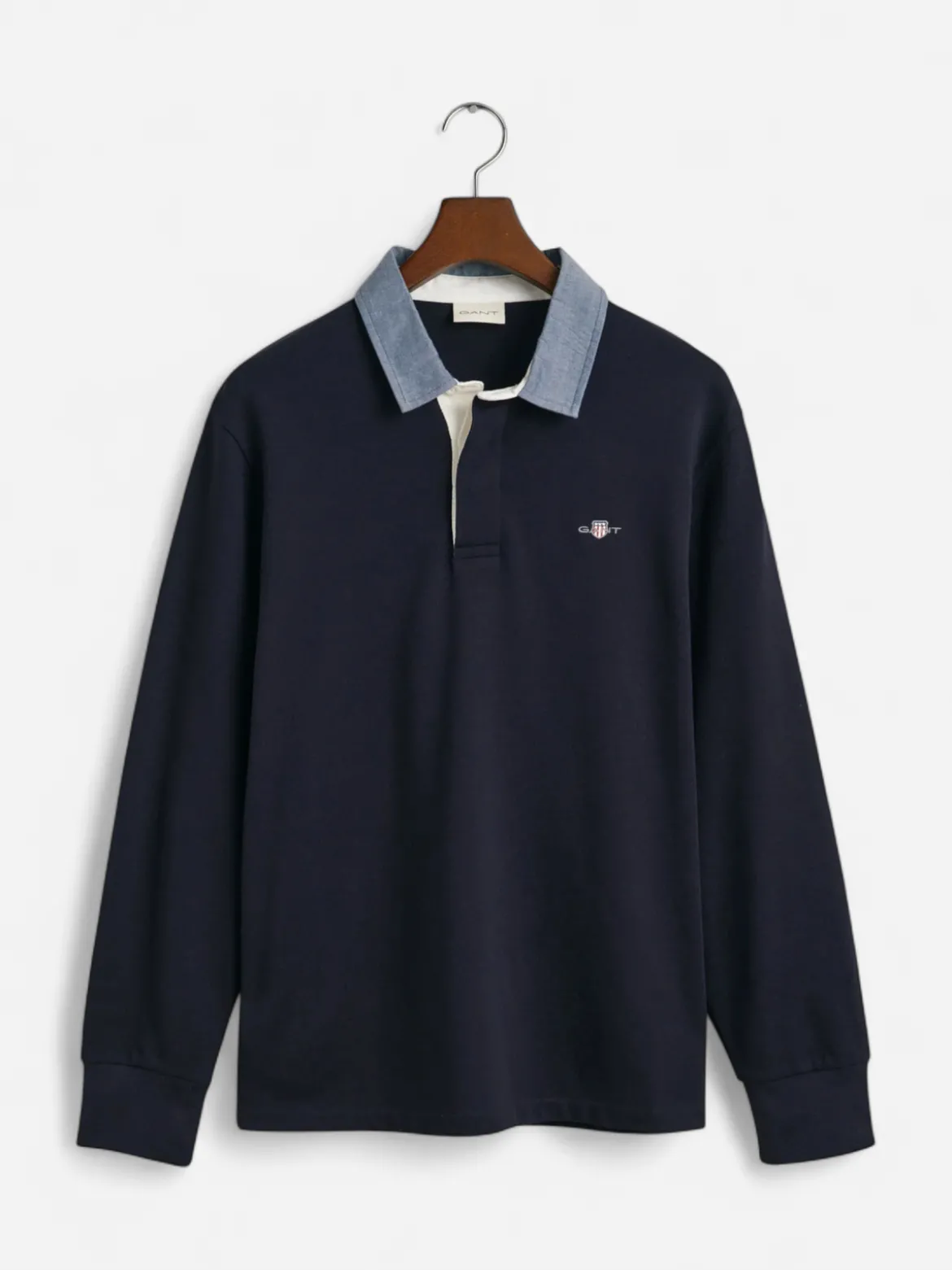 Gant miesten pikeepaita Chambray Heavy Rugger, tummansininen