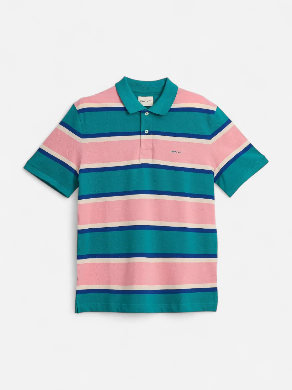 Gant miesten pikeepaita Multi Striped Piqué Polo Shirt, raidallinen pinkki