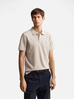 Gant miesten pikeepaita Reg Shield SS Piqué Polo, beige