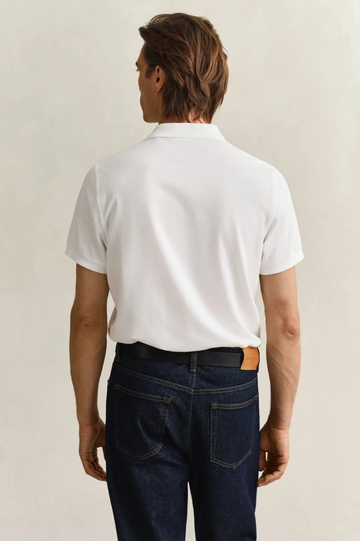 Gant miesten pikeepaita Regular Fit Shield Piqué Polo Shirt, valkoinen