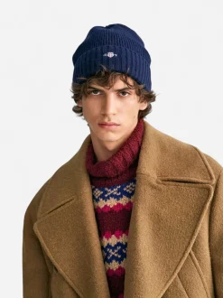 Gant miesten pipo, SHIELD WOOL BEANIE Tummansininen