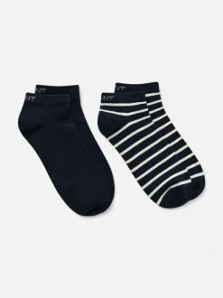 Gant miesten sukat Ankle Sock 2-Pack, raidallinen sininen