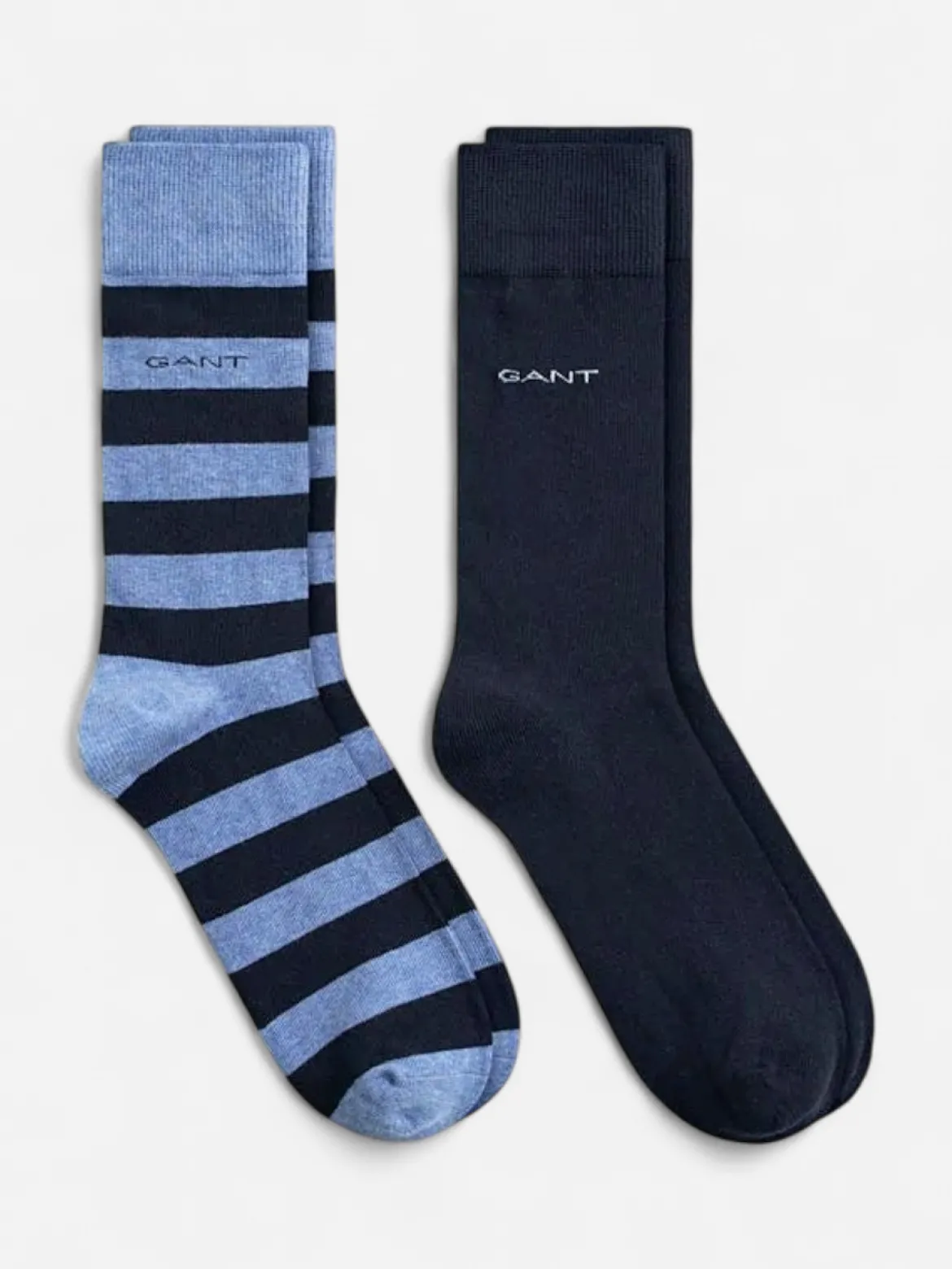 Gant miesten sukat Barstripe And Solid 2-pack, tummansininen