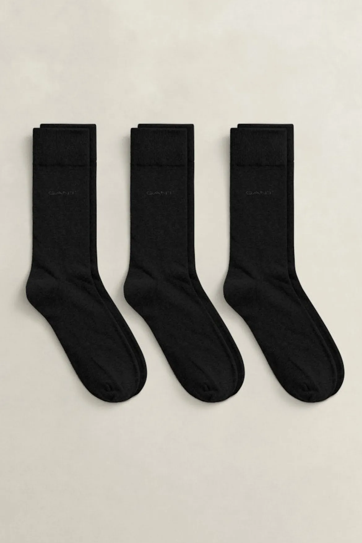 Gant miesten sukat 3-Pack Soft Cotton Socks, musta