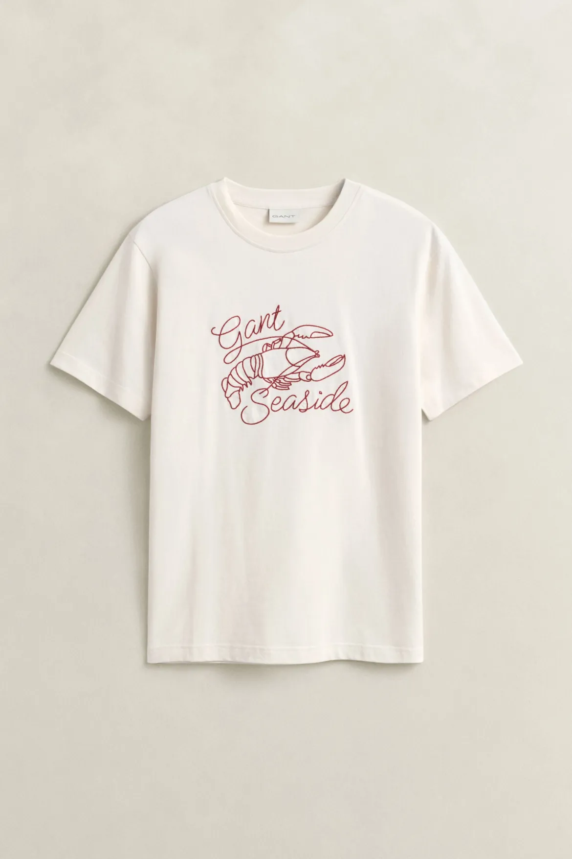 Gant miesten t-paita Embroidered T-paita, valkoinen