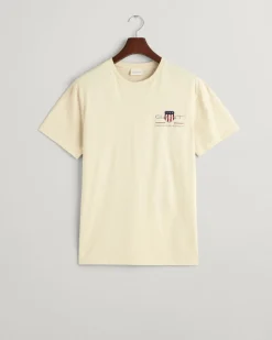Gant miesten t-paita K Reg Archive Shield EMB SS T-Shirt, beige