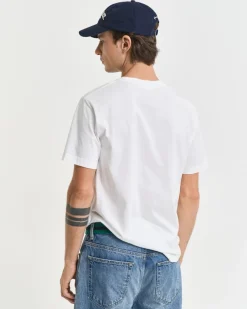 Gant miesten t-paita K Reg Archive Shield EMB SS T-Shirt, valkoinen