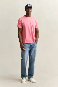 Gant miesten t-paita Reg Shield SS T-Shirt, vaaleanpunainen
