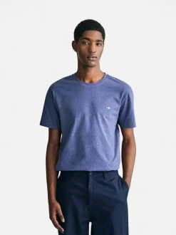 Gant Miesten T-Paita, REG SHIELD SS T-SHIRT Tummansininen