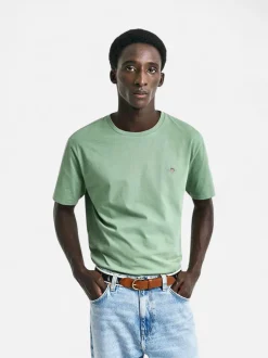 Gant miesten t-paita, REG SHIELD SS T-SHIRT Vihreä