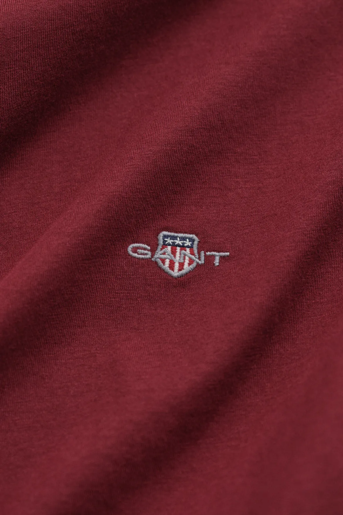 Gant miesten T-paita Reg Shield SS T-Shirt, viininpunainen