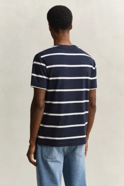Gant miesten t-paita Striped SS T-Shirt, tummansininen
