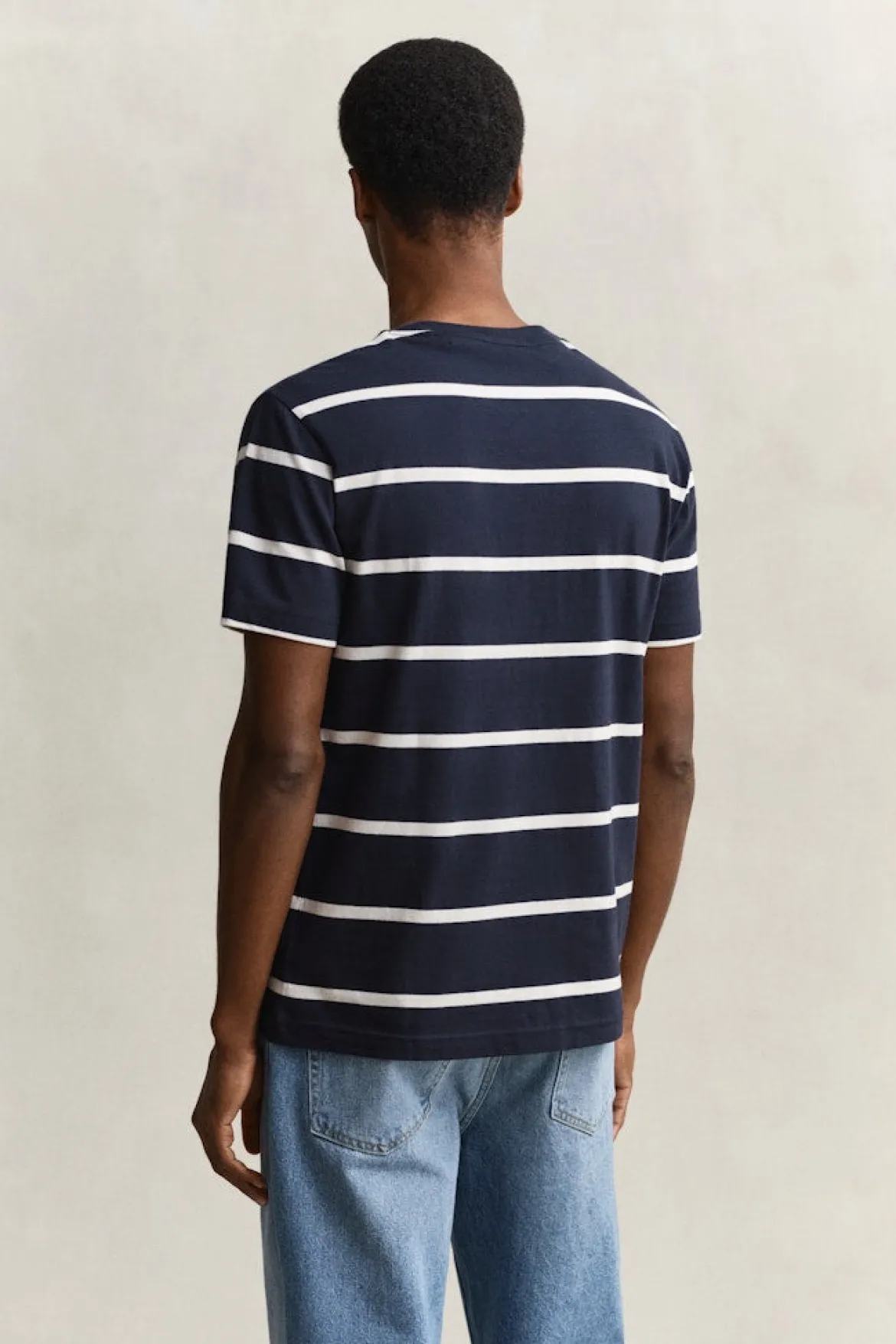 Gant miesten t-paita Striped SS T-Shirt, tummansininen